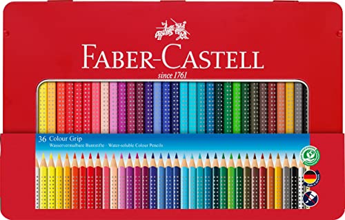 Faber-Castell Buntstifte Colour Grip, 36er Metalletui