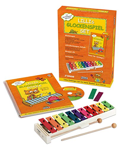 Glockenspiel-Set für Kinder - Mini-Xylophon mit Lernbuch