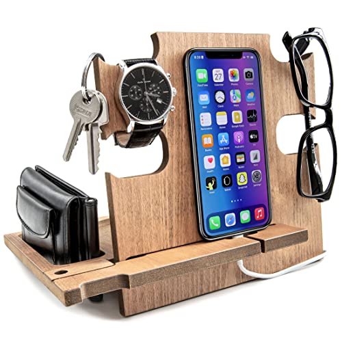 Männer-Docking Station - Alles an einem Platz: Handy, Uhr, Notizen, Brille, Geldbörse