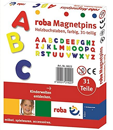 roba Magnet Buchstaben, ABC Set 31tlg, Magnetpins aus Holz