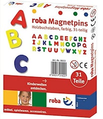 roba Magnet Buchstaben, ABC Set 31tlg, Magnetpins aus Holz