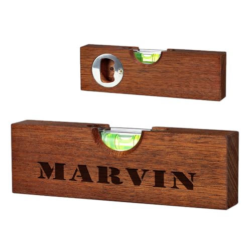 Personalisierte Bierwaage aus Holz mit Flaschenöffner