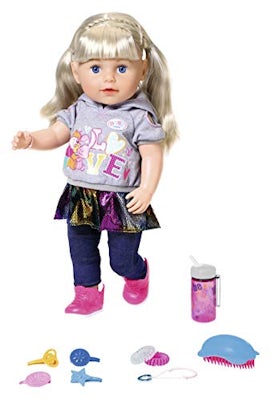BABY born Soft Touch Sister Blond Puppe mit lebensechten Funktionen