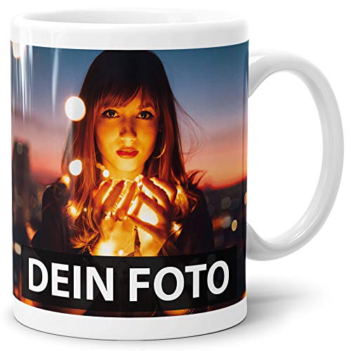 Foto-Tasse zum selbst gestalten mit Foto und Text (personalisierbar)