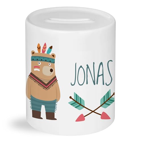 Personalisierbare Spardose mit Bären-Motiv