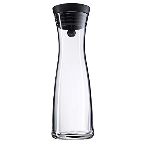 WMF Wasserkaraffe aus Glas, 1 Liter, inkl. Silikondeckel und CloseUp-Verschluss