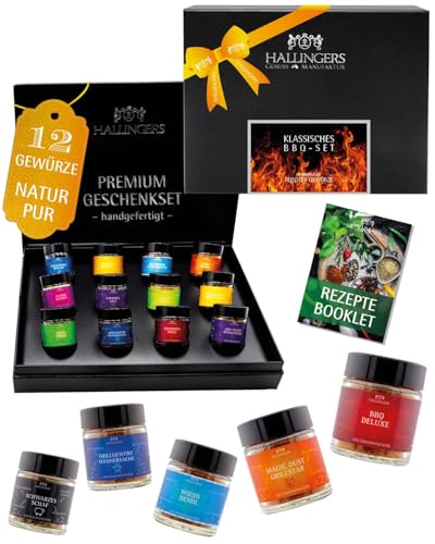 12er BBQ-Geschenk-Set mit Gewürzen aus aller Welt