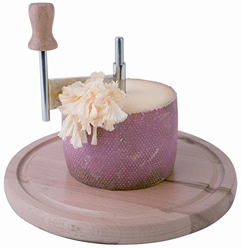 Drehkäsehobel mit Abdeckung, hobelt hauchzarte Käseröschen, z.B. für Tête de Moine