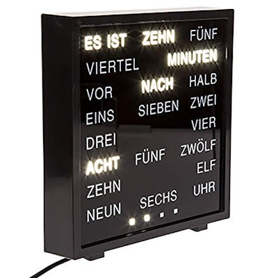 Word Clock - Uhr mit Wort auf deutsch