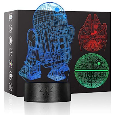 3D LED Star Wars Nachtlicht, Illusion Lampe mit Muster für Todesstern, R2D2 oder Millennium Falcon