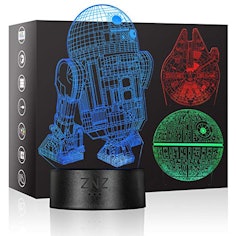 3D LED Star Wars Nachtlicht, Illusion Lampe mit Muster für Todesstern, R2D2 oder Millennium Falcon